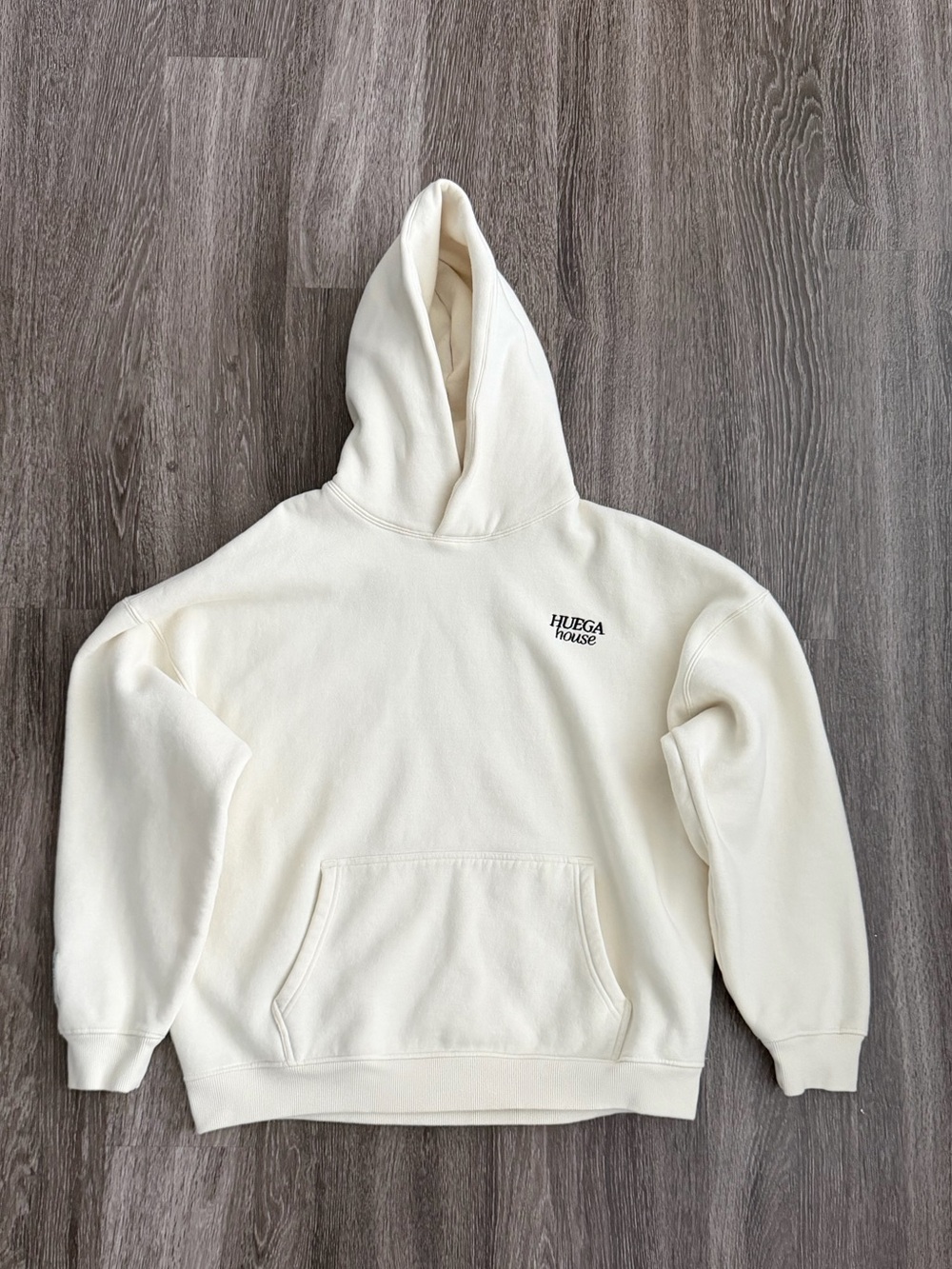 Huega House Cream Pullover Hoodie - Minimal Chest Logo